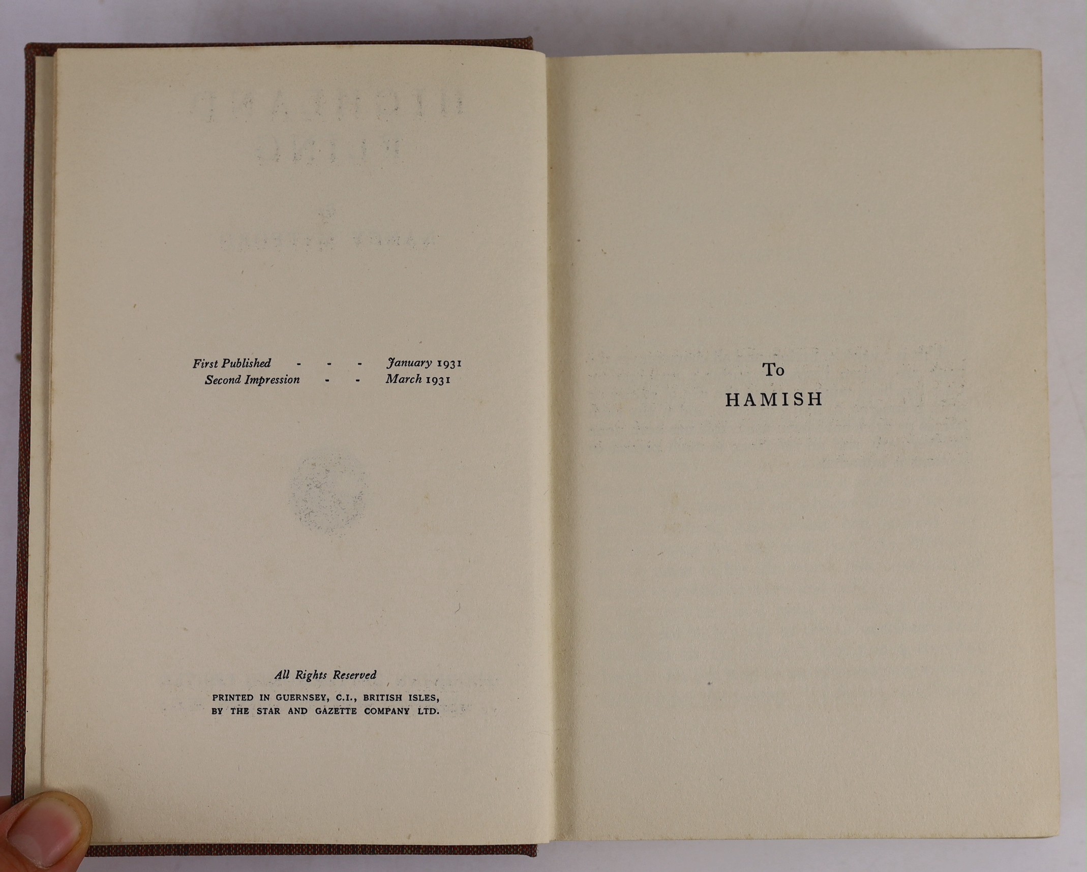 Mitford, Nancy - Highland Fling, 1st edition, 2nd impression, 8vo, cloth, the authors first published work, Thornton Butterworth, London, 1931